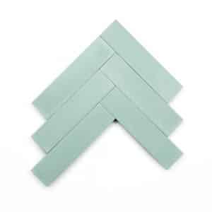 2x8 subway 'Celadon' encaustic cement tile , 5/8 inch thick, 5.28 square feet per box (48 tiles in each box)