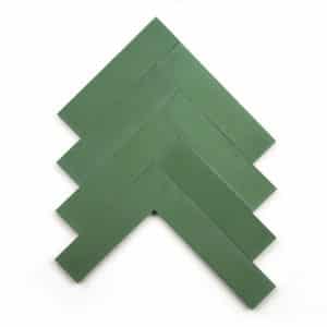 2x8 subway 'Emerald' encaustic cement tile , 5/8 inch thick, 5.28 square feet per box (48 tiles in each box)