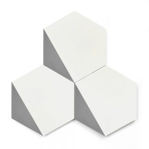 8x9 'Oslo' hexagon encaustic cement tile , 5/8 inch thick, 4.4 square feet per box (12 tiles in each box)