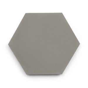 8x9 'Pewter' solid color hexagonal encaustic cement tile , 5/8 inch thick, 4.4 square feet per box (12 tiles in each box)