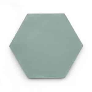 8x9 'Sage' solid color hexagonal encaustic cement tile , 5/8 inch thick, 4.4 square feet per box (12 tiles in each box)