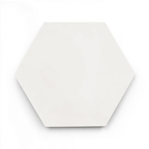 8x9 'White' solid color hexagonal encaustic cement tile , 5/8 inch thick, 4.4 square feet per box (12 tiles in each box)