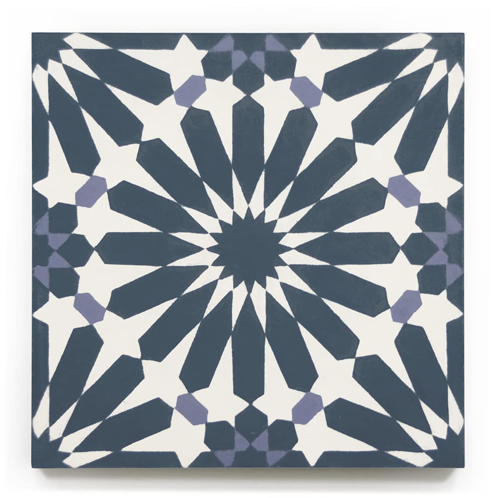 8x8 square 'cordoba' encaustic cement tile , 5/8 inch thick, 5.28 square feet per box (12 tiles in each box)