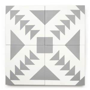 8x8 square 'Taos' encaustic cement tile , 5/8 inch thick, 5.28 square feet per box (12 tiles in each box)