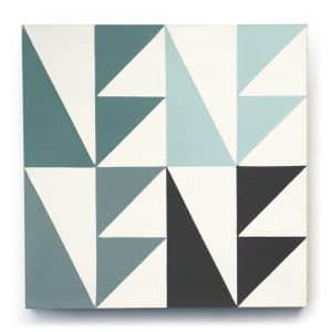 8x8 square 'Wayfarer' encaustic cement tile , 5/8 inch thick, 5.28 square feet per box (12 tiles in each box)