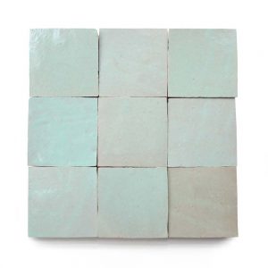 4x4 'Absinthe' glazed terra-cotta zellige, 3/8 inch thick, 10.76 square feet per box (100 tiles)