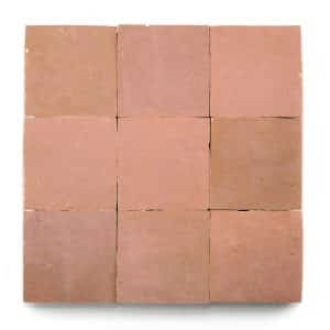 4x4 'Desert Bloom' glazed terra-cotta zellige, 3/8 inch thick, 10.76 square feet per box (100 tiles)