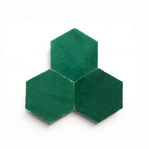 3.5 inch 'Jade' glazed terra cotta zellige, 3/8 inch thick, 7.69 square feet per box (100 tiles)