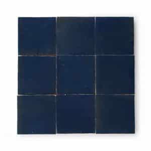 4x4 'Night' glazed terra-cotta zellige, 3/8 inch thick, 10.76 square feet per box (100 tiles)