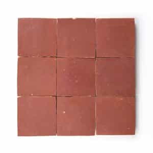 4x4 'Nana's Lipstick' glazed terra-cotta zellige, 3/8 inch thick, 10.76 square feet per box (100 tiles)