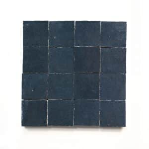 2x2 'Slate Grey' glazed terra-cotta zellige, 3/8 inch thick, 10.76 square feet per box (400 tiles)