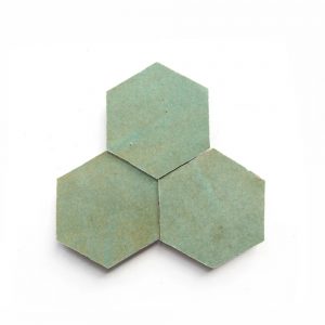 3.5 inch 'Tidepool' glazed terra-cotta zellige, 3/8 inch thick, 7.69 square feet per box (100 tiles)