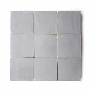 4x4 'Zinc' glazed terra-cotta zellige, 3/8 inch thick, 10.76 square feet per box (100 tiles)