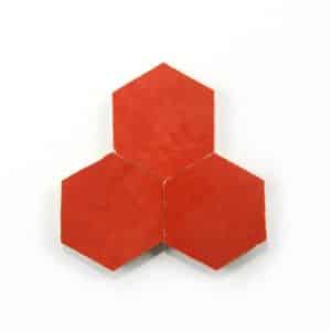 3.5 inch 'Cayenne' glazed terra-cotta zellige, 3/8 inch thick, 7.69 square feet per box (100 tiles)