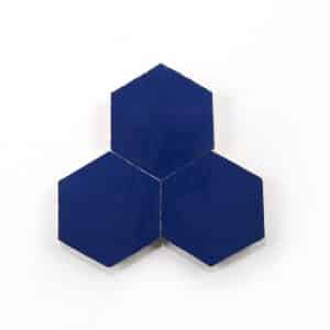 3.5 inch 'Moroccan Blue' glazed terra-cotta zellige, 3/8 inch thick, 7.69 square feet per box (100 tiles)