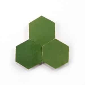 3.5 inch 'Prairie Green' glazed terra-cotta zellige, 3/8 inch thick, 7.69 square feet per box (100 tiles)