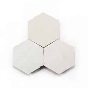 3.5 inch 'Pure White' glazed terra-cotta zellige, 3/8 inch thick, 7.69 square feet per box (100 tiles)