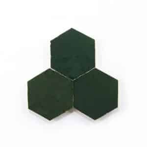 3.5 inch 'Racing Green' glazed terra-cotta zellige, 3/8 inch thick, 7.69 square feet per box (100 tiles)