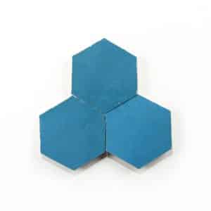 3.5 inch 'Turquoise' glazed terra-cotta zellige, 3/8 inch thick, 7.69 square feet per box (100 tiles)