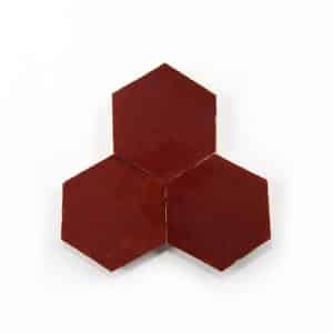 3.5 inch 'Rouge' glazed terra-cotta zellige, 3/8 inch thick, 7.69 square feet per box (100 tiles)