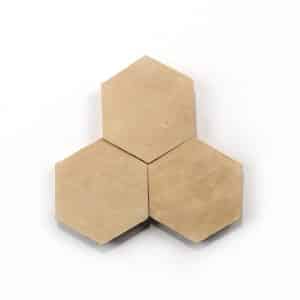 3.5 inch 'Unglazed Natural' glazed terra-cotta zellige, 3/8 inch thick, 7.69 square feet per box (100 tiles)