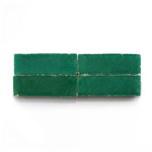 2x6 'Jade' glazed terra-cotta zellige, 3/4 inch thick, 7.23 square feet per box (90 tiles)