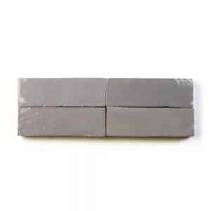 2x6 'Zinc' glazed terracotta zellige, 3/4 inch thick, 7.23 square feet per box (90 tiles)