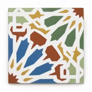 8x8 'Cadiz' encaustic cement tile , 5/8 inch thick, 5.28 square feet per box (12 tiles in each box)