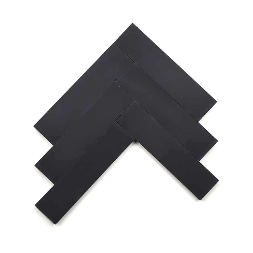 2x8 subway 'Black' encaustic cement tile , 5/8 inch thick, 5.28 square feet per box (48 tiles in each box)