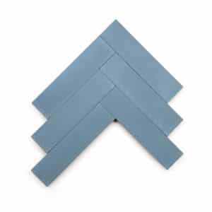 2x8 subway 'Carolina Blue' encaustic cement tile , 5/8 inch thick, 5.28 square feet per box (48 tiles in each box)