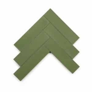 2x8 subway 'Olivine' encaustic cement tile , 5/8 inch thick, 5.28 square feet per box (48 tiles in each box)