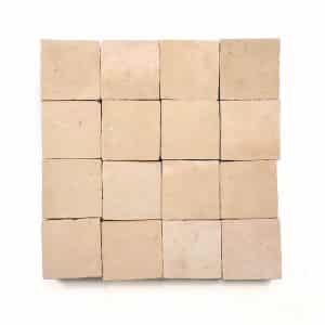 2x2 'Unglazed Natural' glazed terra-cotta zellige, 3/8 inch thick, 10.76 square feet per box (400 tiles)