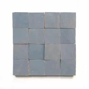 2x2 'Zinc' glazed terra-cotta zellige, 3/8 inch thick, 10.76 square feet per box (400 tiles)