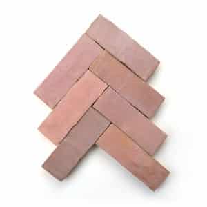 2x6 'Desert Bloom' glazed terra-cotta zellige, 3/4 inch thick, 7.23 square feet per box (90 tiles)