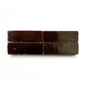 2x6 'Burnt Sugar' glazed terra-cotta zellige, 3/4 inch thick, 7.23 square feet per box (90 tiles)