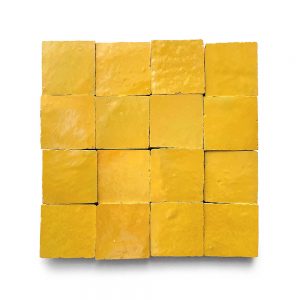 2x2 'Cadmium' glazed terra-cotta zellige, 3/8 inch thick, 10.76 square feet per box (400 tiles)