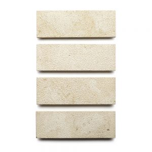 4x12 'Buff' Bush Hammered Limestone tile, 3/4 inch thick, 4.84 square feet per box (15 tiles in each box)