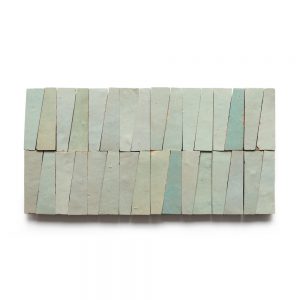 1x4 Trapezoid 'Absinthe' glazed terra-cotta zellige, 3/8 inch thick, 10.76 square feet per box (400 tiles)