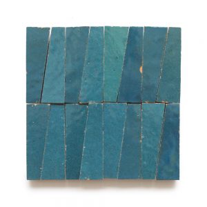 1x4 Trapezoid 'Aegean' glazed terra-cotta zellige, 3/8 inch thick, 10.76 square feet per box (400 tiles)