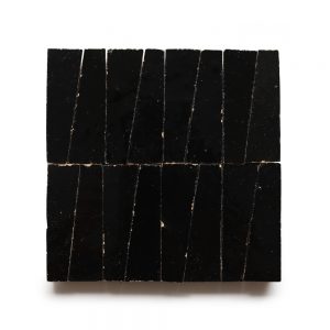 1x4 Trapezoid 'Carbon Black' glazed terra-cotta zellige, 3/8 inch thick, 10.76 square feet per box (400 tiles)