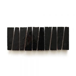 1x4 Trapezoid 'Carbon Black' glazed terra-cotta zellige, 3/8 inch thick, 10.76 square feet per box (400 tiles)