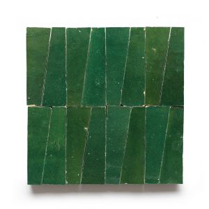 1x4 Trapezoid 'Jade' glazed terra-cotta zellige, 3/8 inch thick, 10.76 square feet per box (400 tiles)