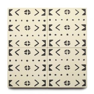 8x8 square 'Kasbah' encaustic cement tile , 5/8 inch thick, 5.28 square feet per box (12 tiles in each box)