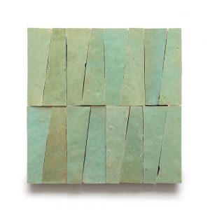 1x4 Trapezoid 'Tidepool' glazed terra-cotta zellige, 3/8 inch thick, 10.76 square feet per box (400 tiles)