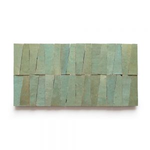 1x4 Trapezoid 'Tidepool' glazed terra-cotta zellige, 3/8 inch thick, 10.76 square feet per box (400 tiles)