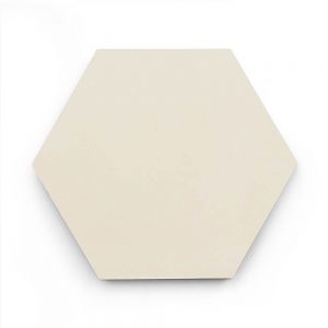 8x9 'Bone' solid color hexagonal encaustic cement tile , 5/8 inch thick, 4.4 square feet per box (12 tiles in each box)