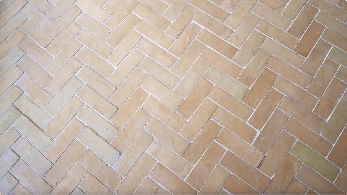 2x6 'Unglazed Natural' terra-cotta zellige, 3/4 inch thick, 7.23 square feet per box (90 tiles)